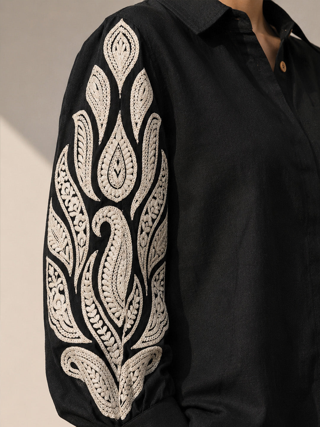 Black Embroidered Shirt