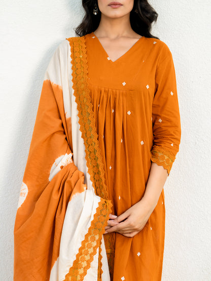 Rust Orange Cotton Suit