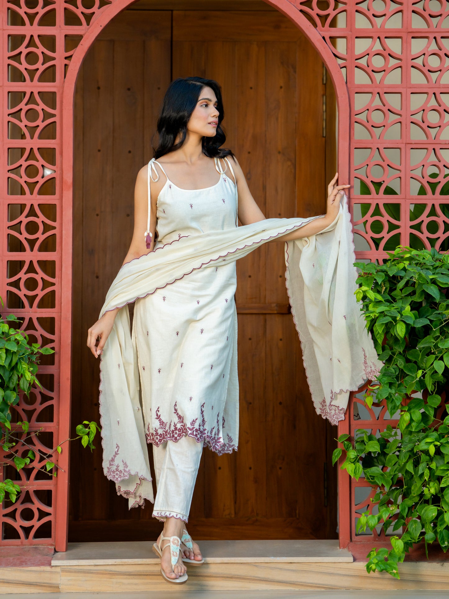 Delicate Darling Hand Crafted Airy Linen Kurta Set