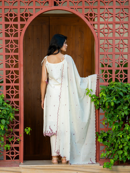 Delicate Darling Hand Crafted Airy Linen Kurta Set