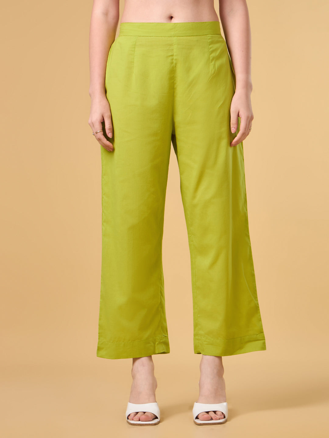 Green Embroidered Cotton Suit