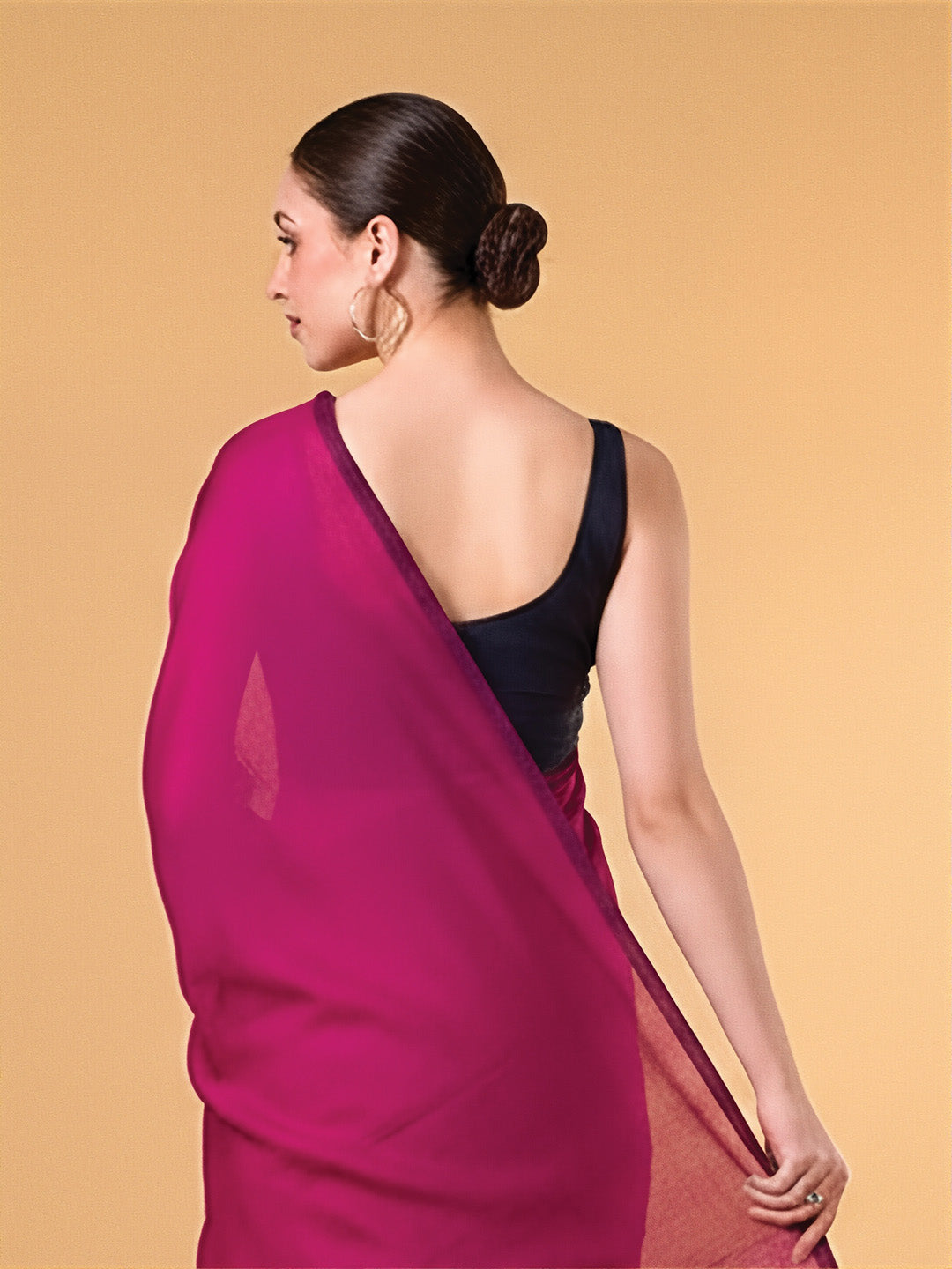 Pink Teal Green Contrast Cotton Saree
