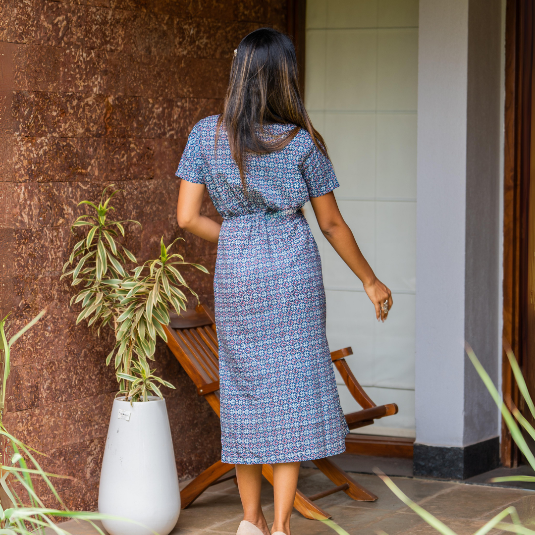 Indigo Azulejos Goa Cotton Dress