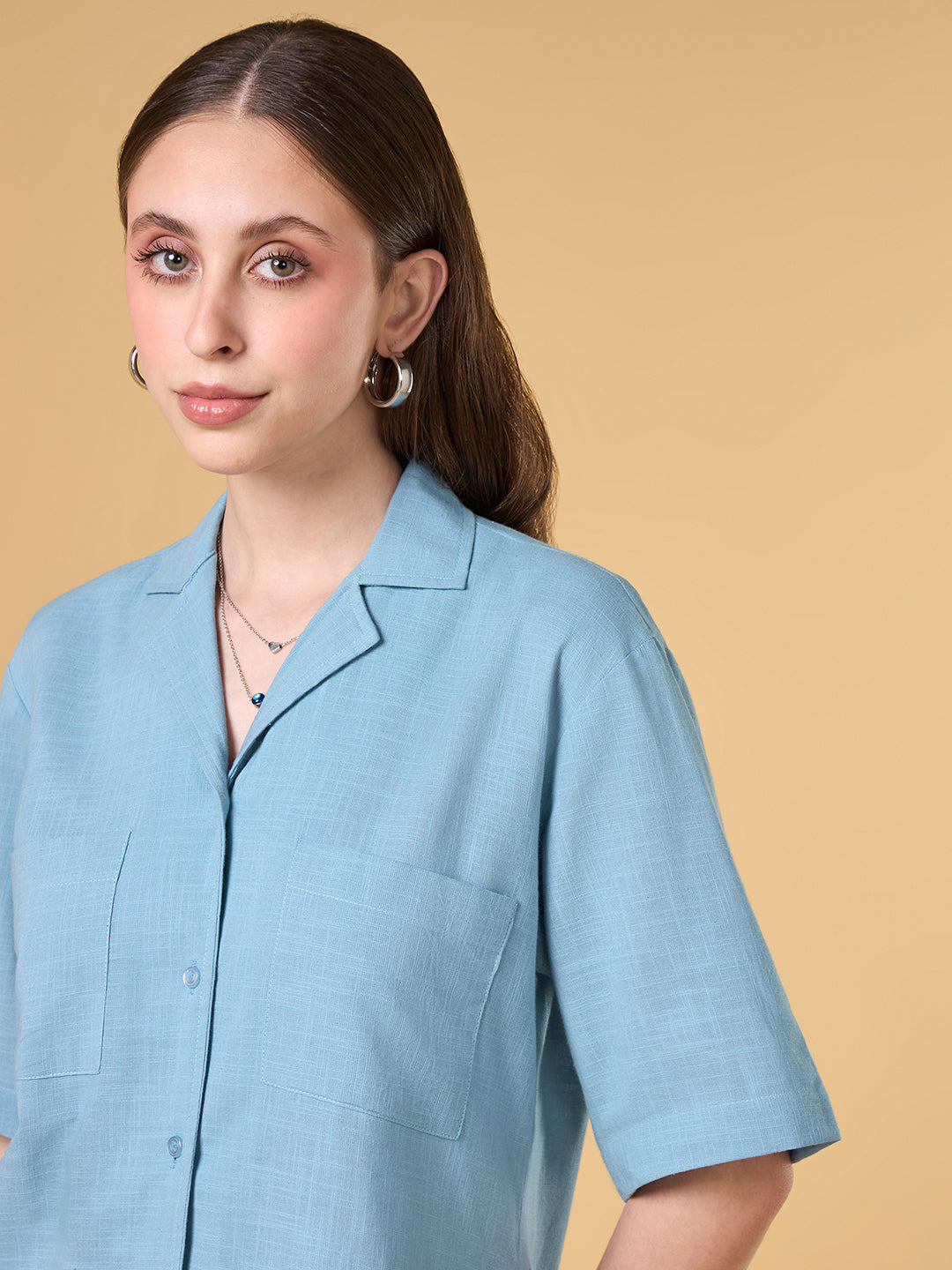 Azure Solid Cotton Co-ord Set