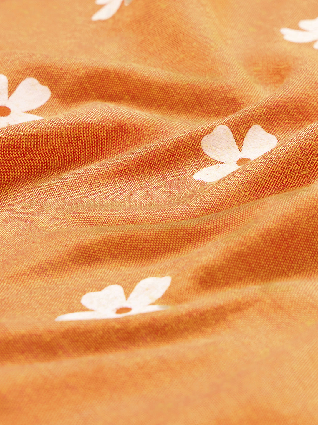 Saffron Parijat Handpainted Cotton Saree