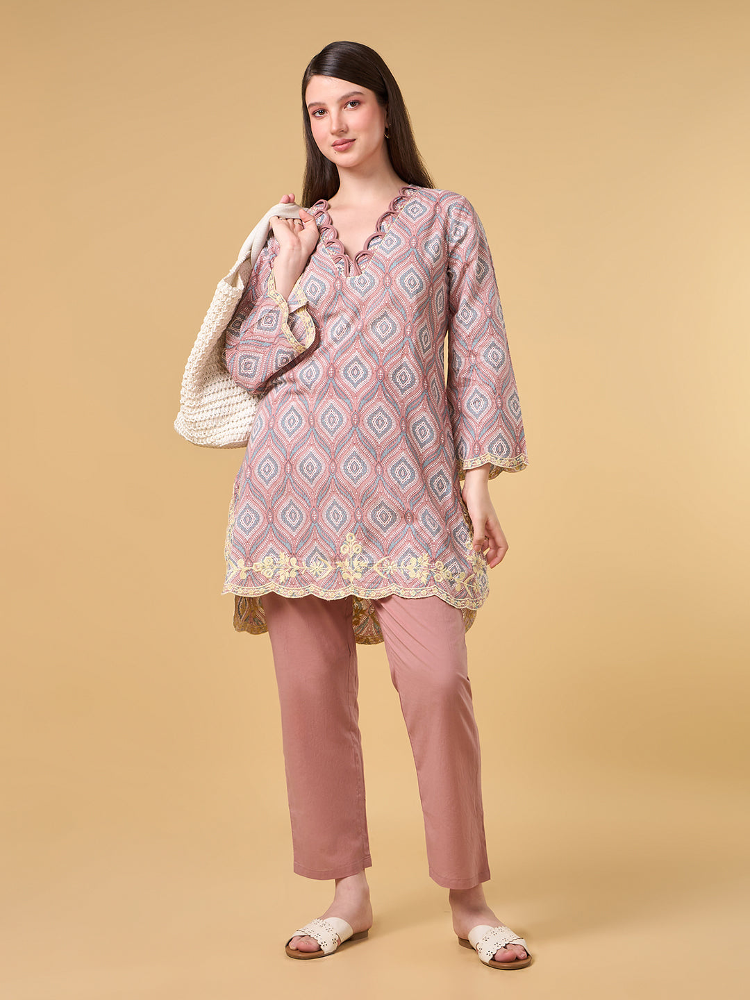 Blushing Peach Cotton Co-ord Set