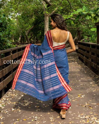 Goa Mangrove Delight Blue Kunbi Saree