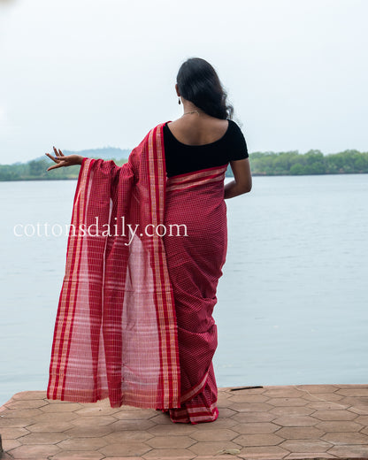 Mandovi Riveira  Red Kunbi Saree