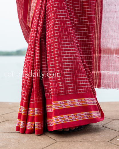 Mandovi Riveira  Red Kunbi Saree