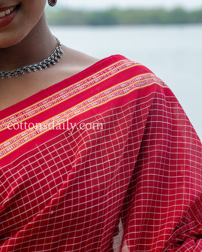 Mandovi Riveira  Red Kunbi Saree