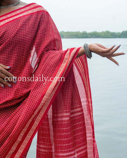 Mandovi Riveira  Red Kunbi Saree