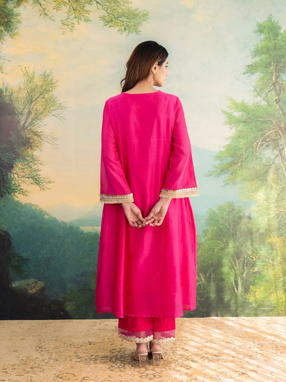 Inaaya Rani Pink Chanderi Cotton Festive Suit