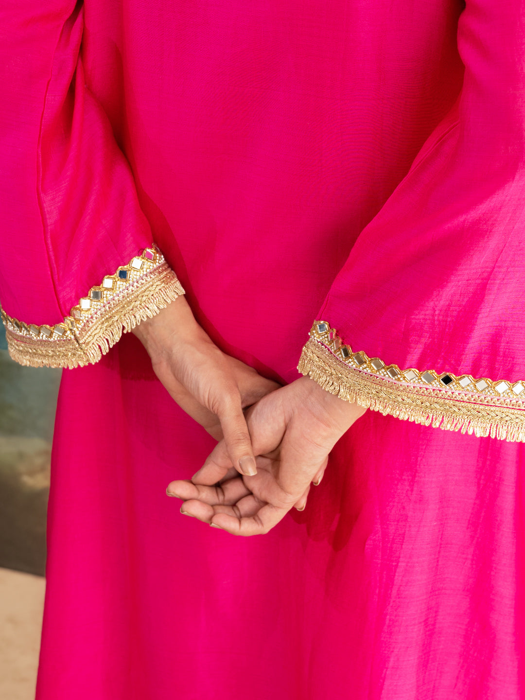 Inaaya Rani Pink Chanderi Cotton Festive Suit