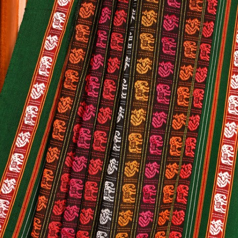 Devaki Multicolor Hathi Mor Khun Saree