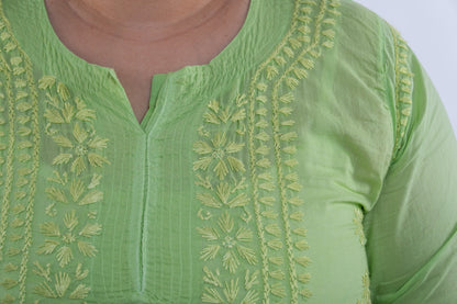 Pastel Green  Hand-Chikankari Cotton Co-ord Set