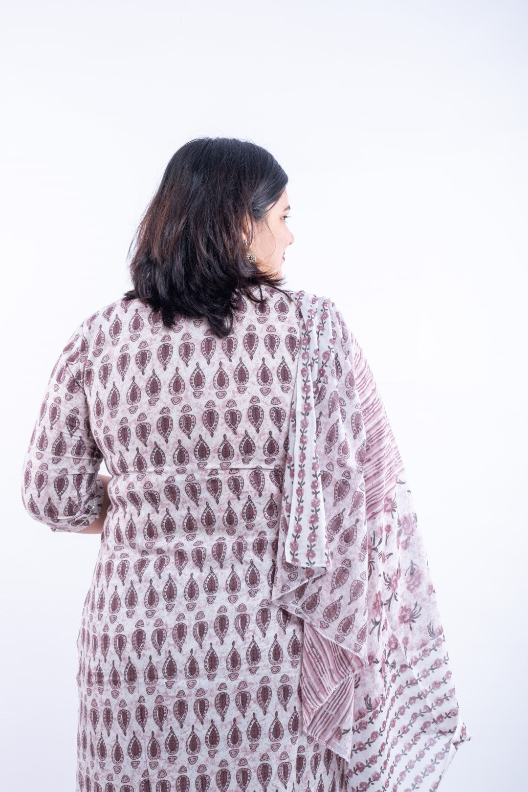 Chikoo Print Afghani Cotton Plus Size Suit