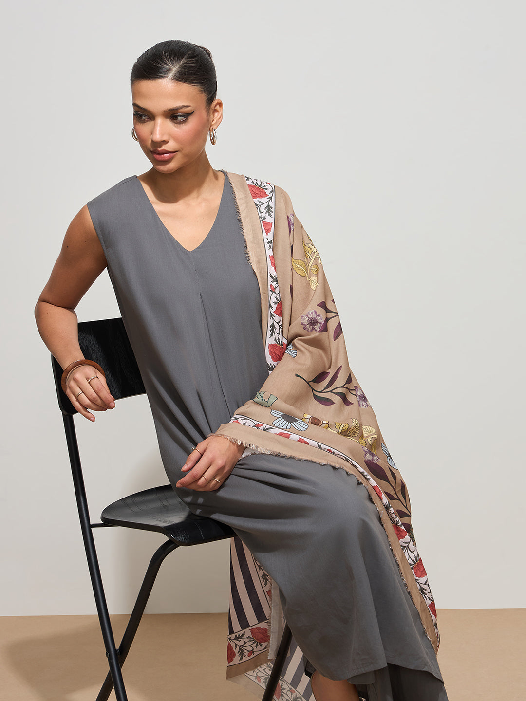 Ash Grey Solid Cotton Suit